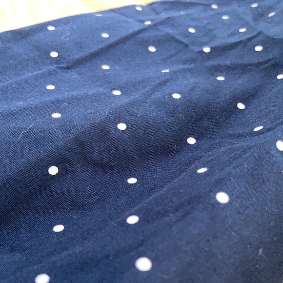 Laura Scott navy and white collared button front button up button down shirt top - Picture 4 of 17